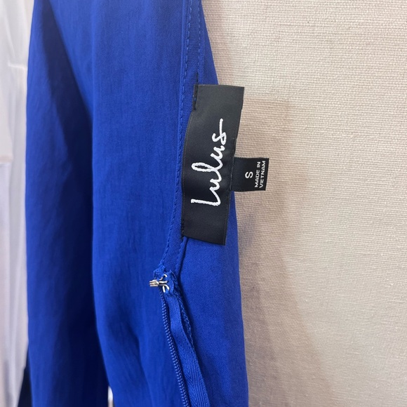 Lulus Royal Blue Wide-Leg 3/4 Sleeve Jumpsuit NWT Size Small Glam Squad - Picture 13 of 15